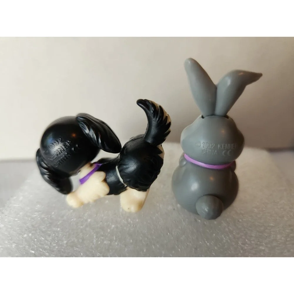 Vintage Kenner 1990s Littlest Pet Shop Ponies-3, Male Lion, Gray Bunny, & Puppy